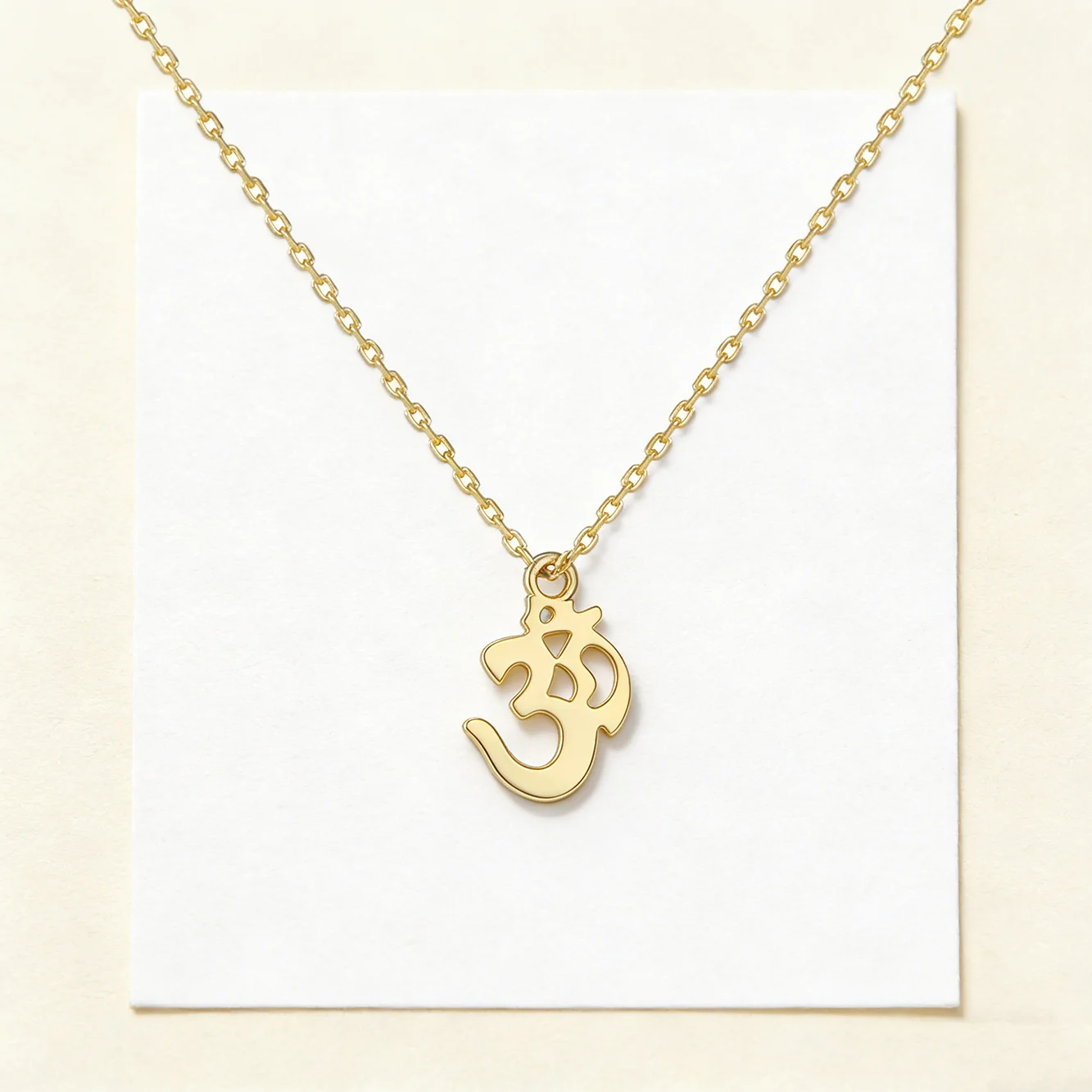 

FULSUN Om Symbol Necklace 925 Sterling Silver 14K Gold/Rhodium Plated Women's Spiritual Yoga Jewelry