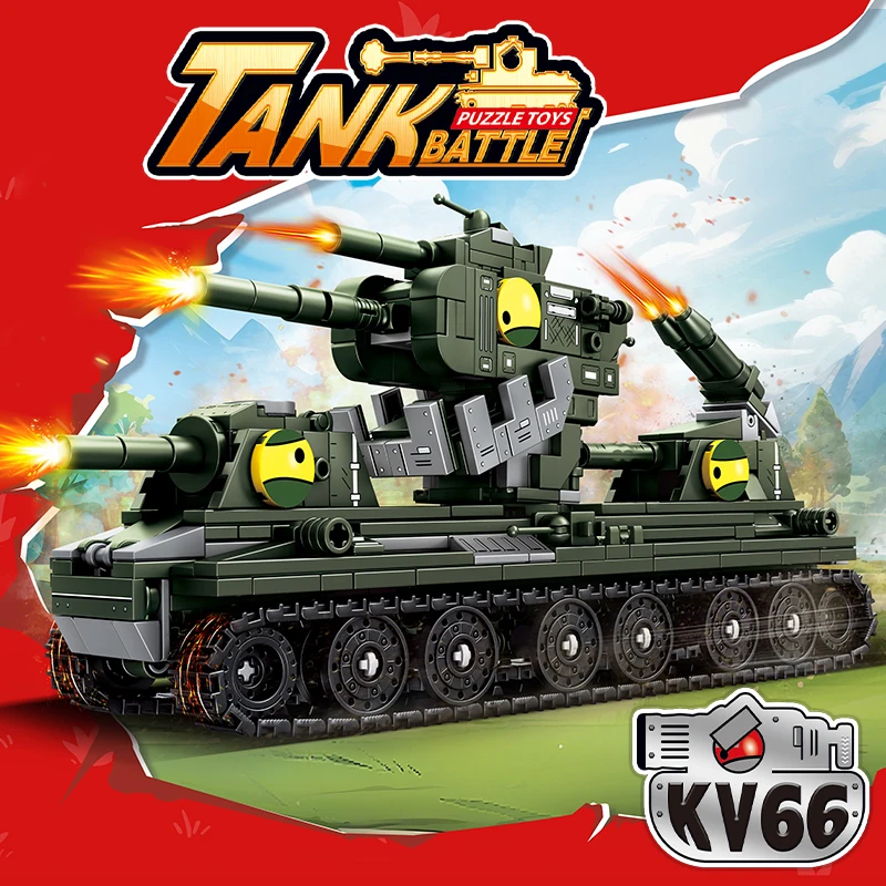 

2026 New KV99 WWII German Karl Artillery KV66 Heavy Tank Building Block Assembly Model KV66 Boys' Educational Toy World MOC