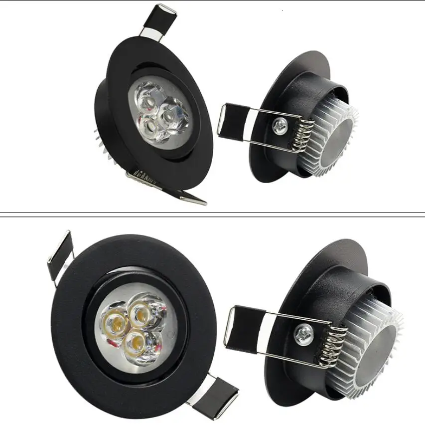 

3W 4W 5W Led Downlight Dimmable 110V 220V Black Shell Round Ceiling Recessed Spot led Light lamp IP40 Indoor Lighting