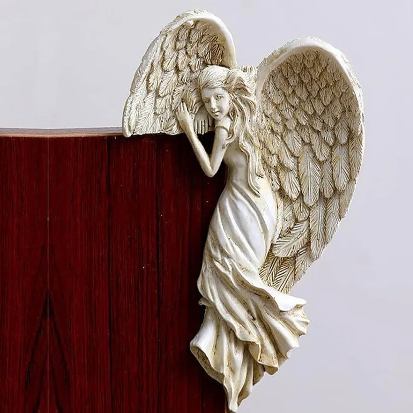 Angel Wings Home Gift Resin Craft Door Frame Ornament Indoor and Outdoor Garden Door Ornament