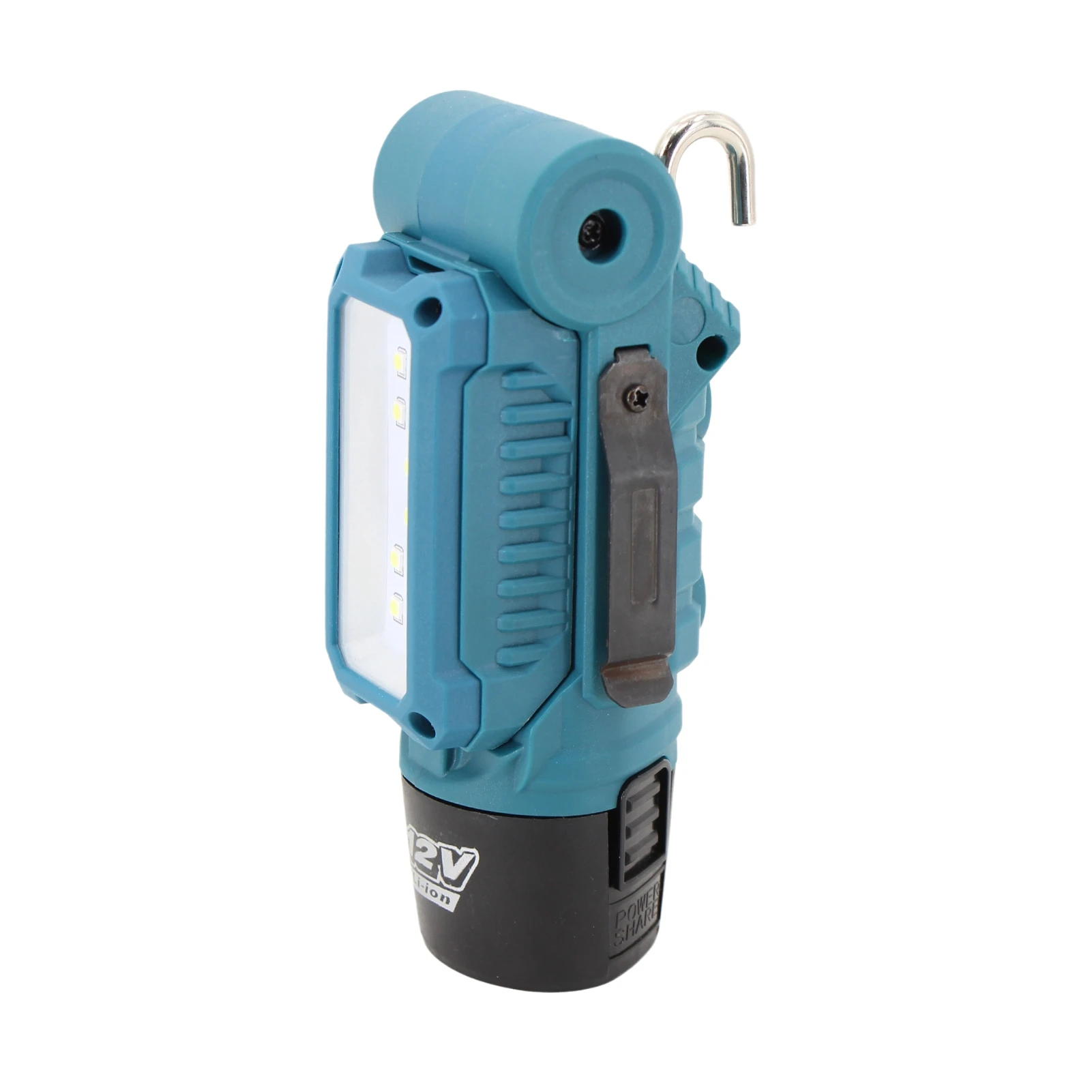ไฟทำงาน LED 12V MAX 180 °   โคมไฟพับได้ 2 ระดับความสว่างพร้อมจอแสดงผลพลังงานแบตเตอรี่พร้อมตะขอแขวนและด้านหลังแบบแม่เหล็ก