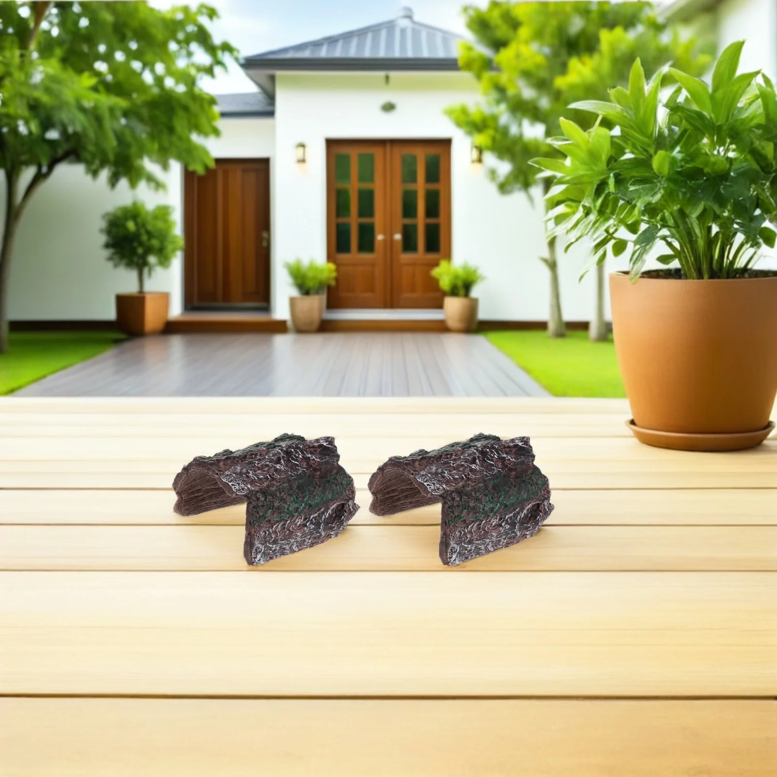 4 قطعة إخفاء الزواحف الكهف الطبيعي النباح تررم حوض السمك الديكور ل ليوبارد أبو بريص ثعبان العنكبوت بيتا سحلية المأوى إخفاء #3