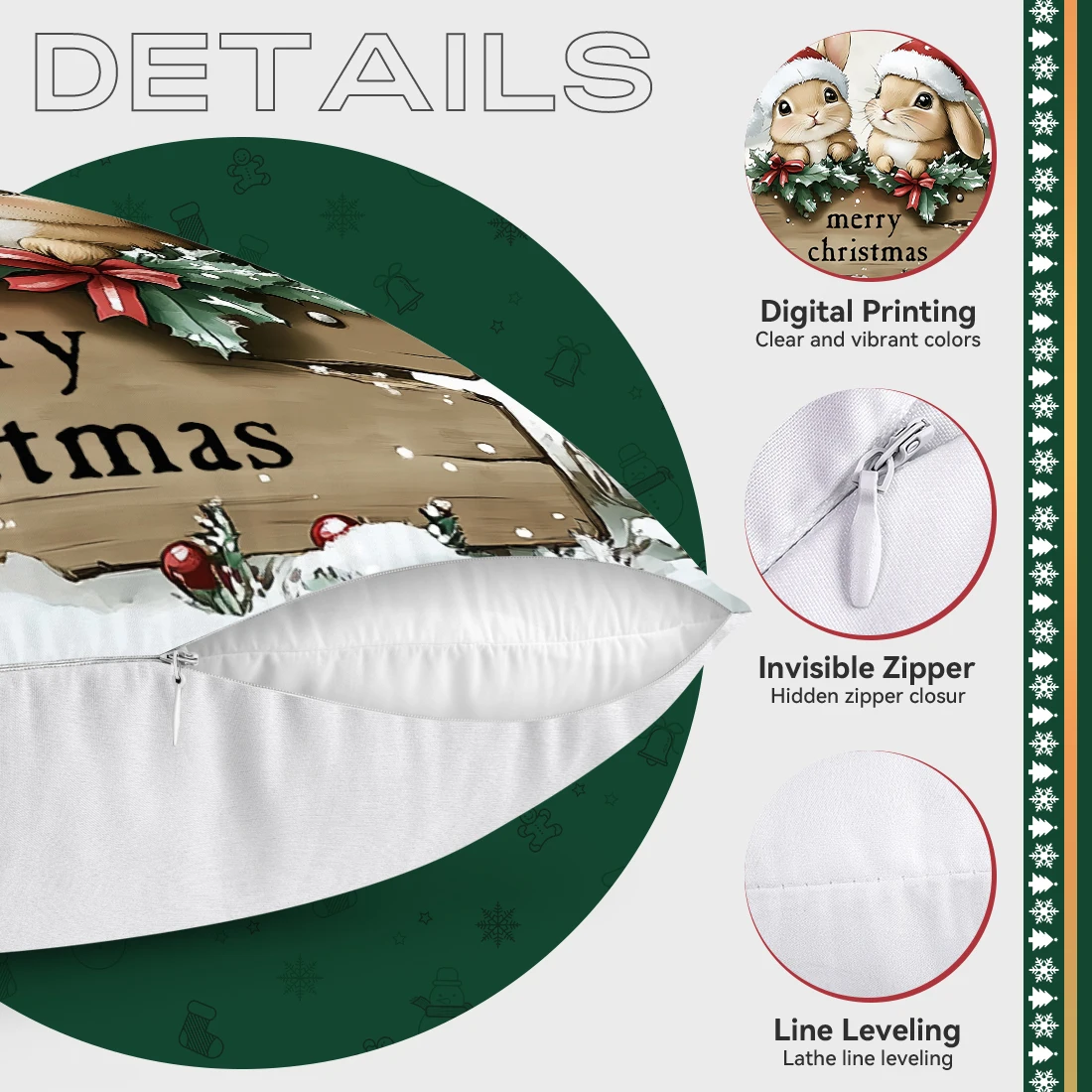 لطيف عيد الميلاد أرنب الوسائد الزخرفية المخدة غطاء وسادة بوليستر رمي وسادة أريكة الديكور غطاء وسادة #2