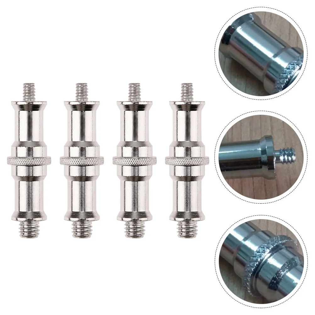 4pcs 1/4 To 3/8 Male Thread Adapter Spigot Screw For Light Stand Flash Mount Hot Shoe Cold Shoe Rig Tripod Ball Head Converter
