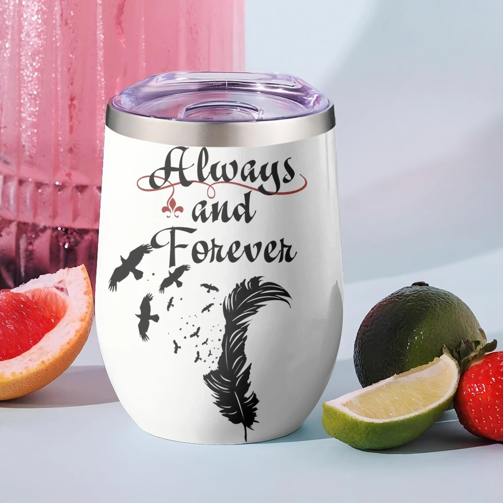 The V-Vampire Diaries Vacuum Flasks 12oz Insulated Stainless Steel Mug with Lid Double Wall Vacuum Hot Cold Drink Cup