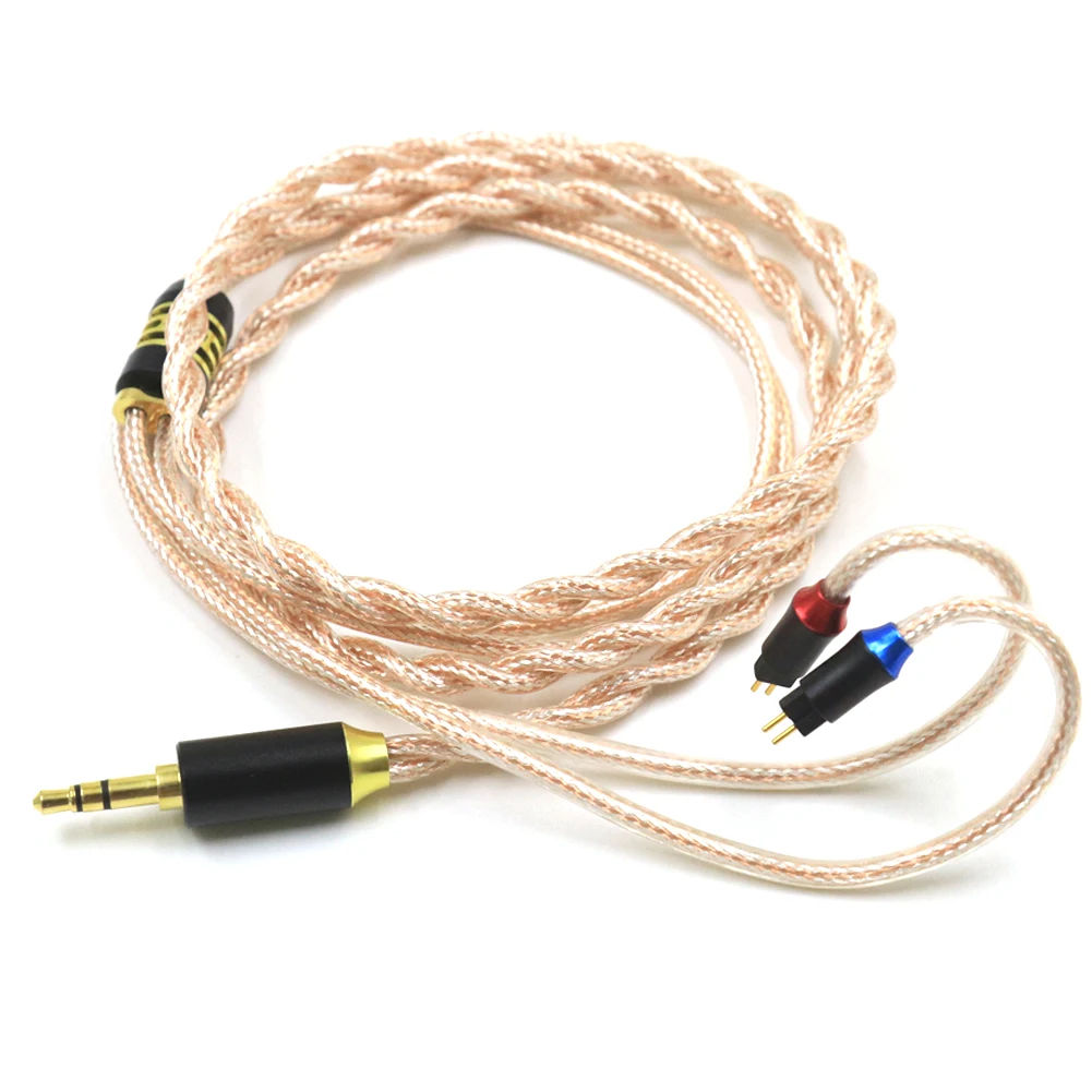 High Quality 1.2m LITZ Double Shielded Copper Silver Mixed Graphene Earphone Cable Headphone upgrade Line MMCX 2PIN 0.78 Cables