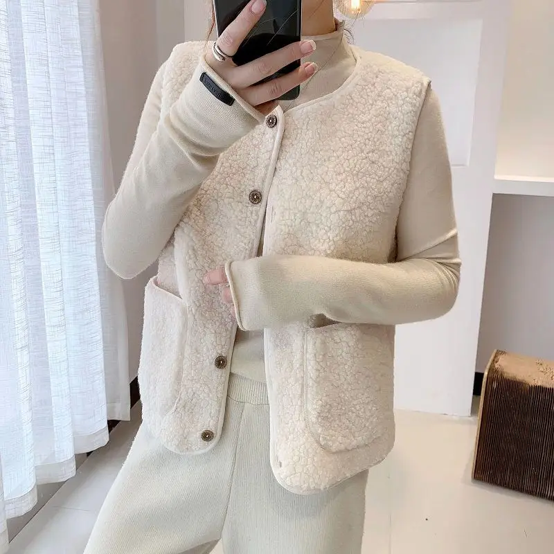 Women's Monochromatic Tank Top Coat, Loose Shoulder Saddle, All-match, Casual Clothes, Simplicity, Office Lady, Fashion