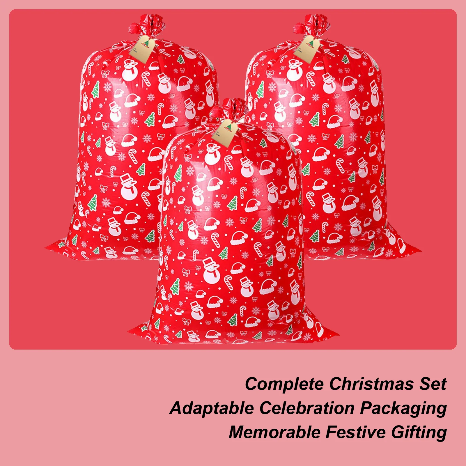 

Christmas Cookie Bags 3 Pieces Small Pouch Tags Ties Storage Christmas Party Favor Bags For Holiday Winter Party Celebration