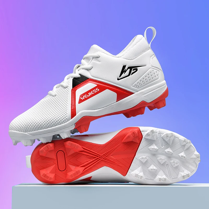 

Men Professional Baseball Shoes Training Long Spikes Softball Shoes Plus Size Cleats Stud Turf Boys Beginners Softball Sneakers