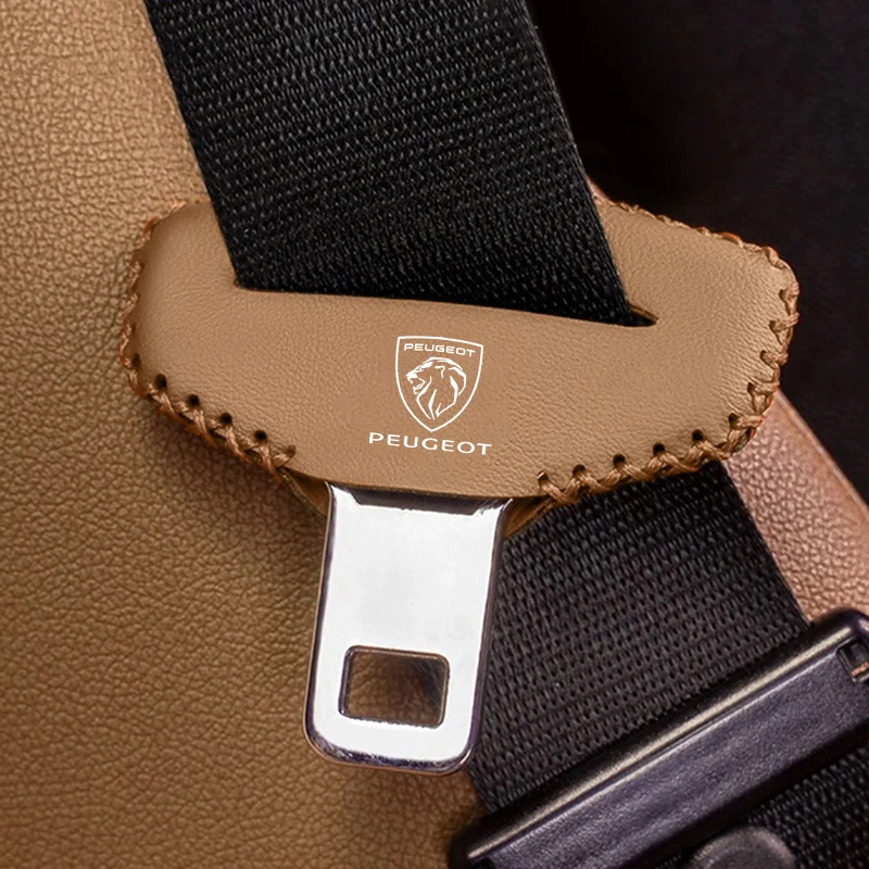 Car Seat Safety Belt Buckle Suede Smart Cover For Peugeot 206 301 307 308 3008 207 208 407 408 508 107 106 Interior Accessories