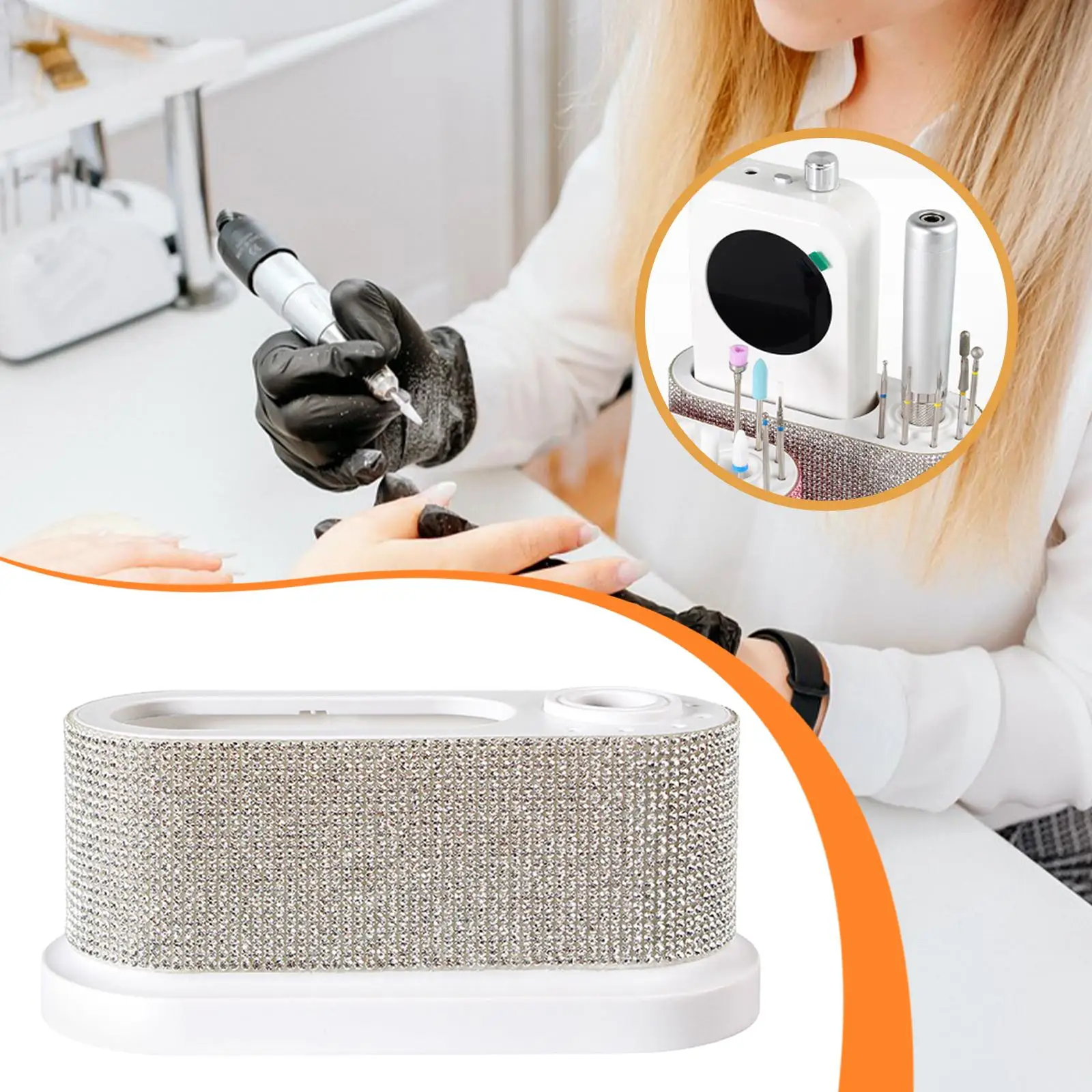 

Nail Drill Holder ABS Storage Box Nail Tools Organizer Professional Manicure Equipment for Nail Design Salon Home