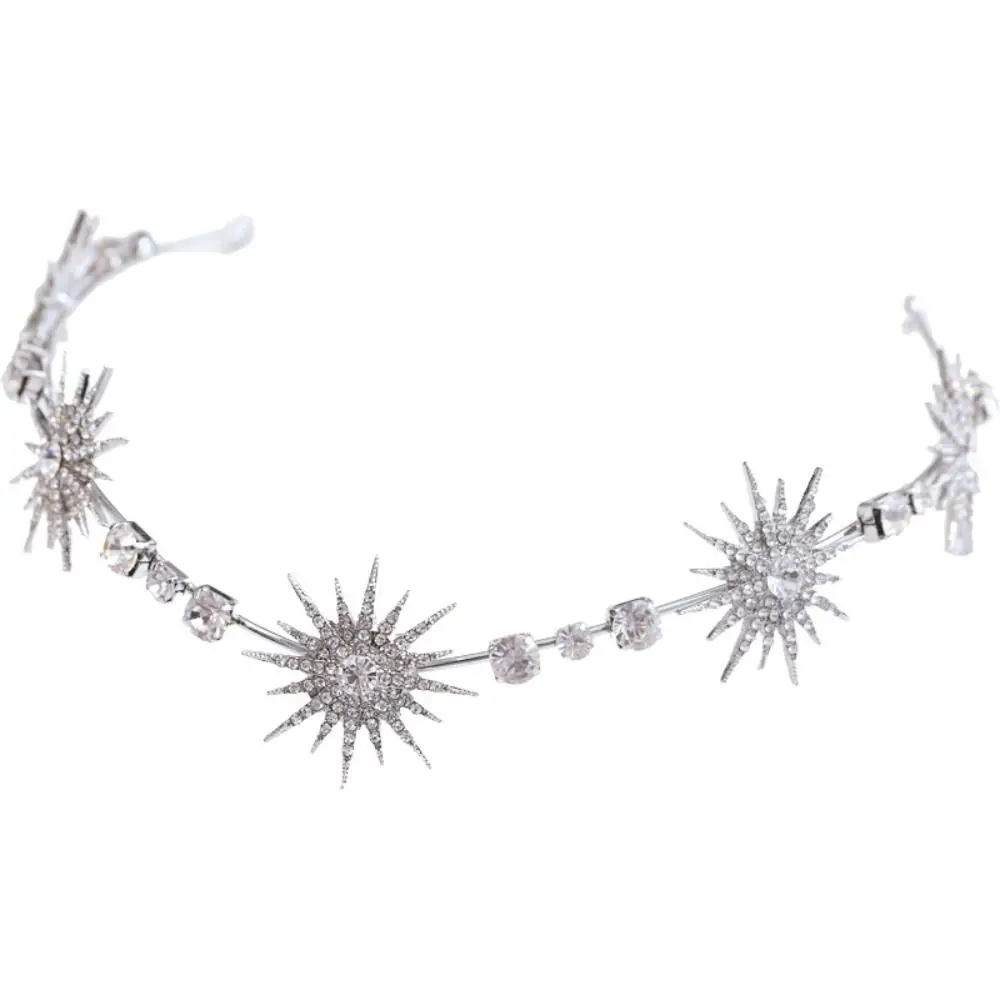 Hair Accessories Bride Queen Crown Wedding Hair Jewelry Rhinestone Tiara Star Headpieces Crown Crystal Headbands