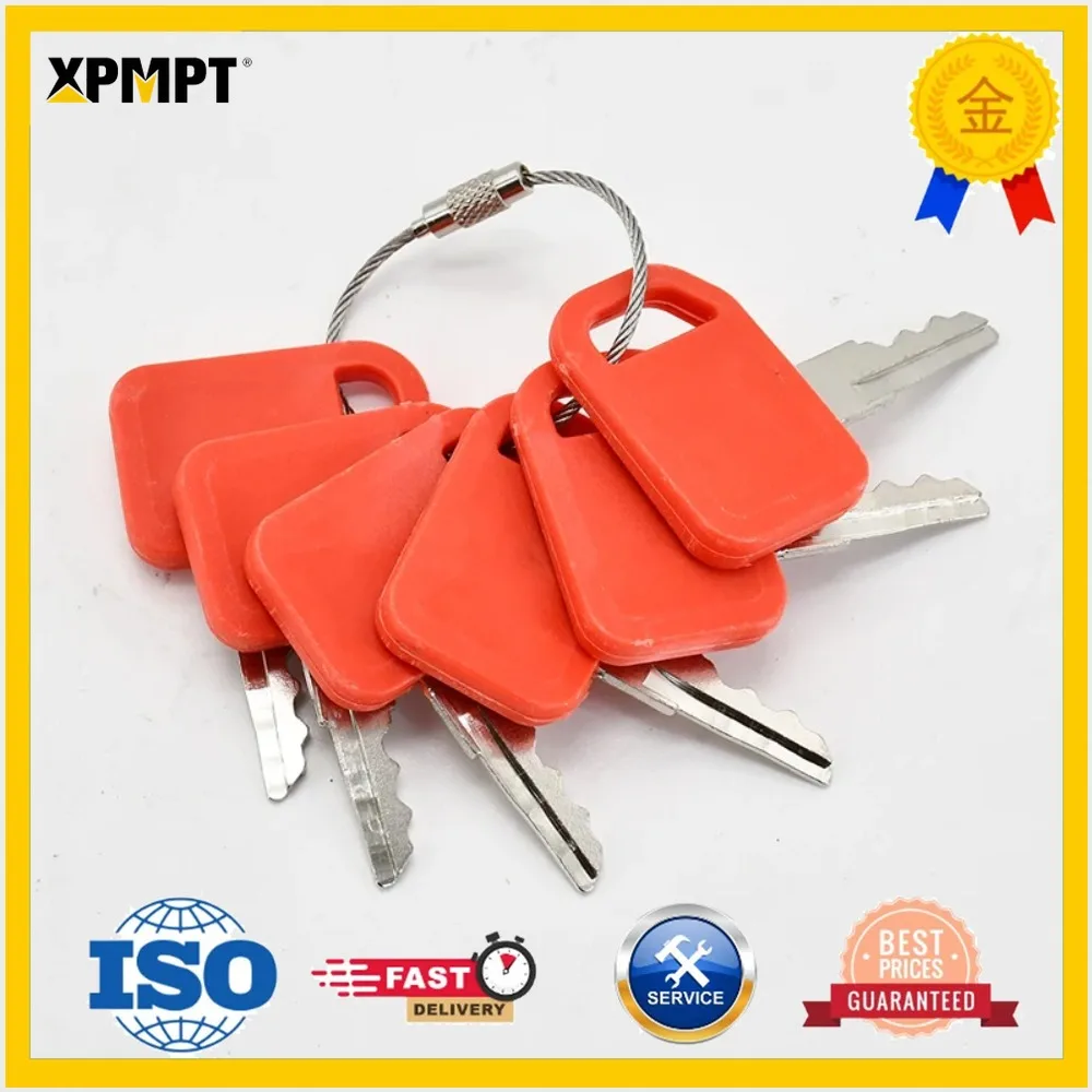6PCS Ignition Keys T209428 KV13427 For John Deere Skid Steer 326D 328 328D 332 332D  Compact Track Loader CT315