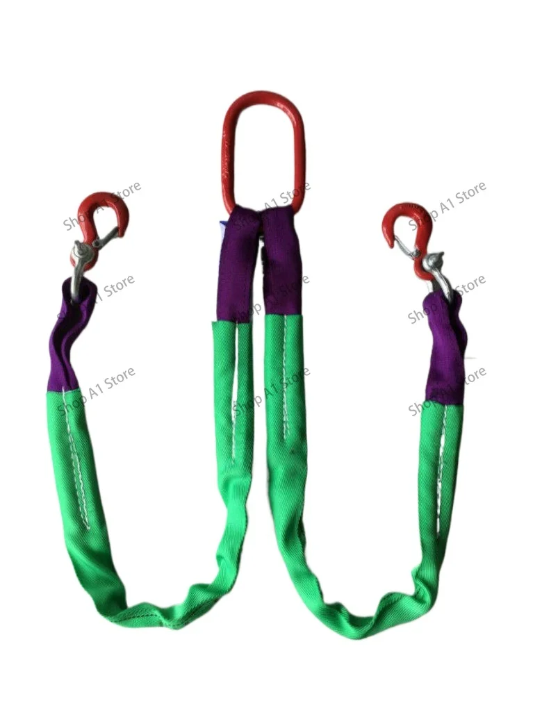 lifting strap, sling hook, hook spreader, hanging rope hoisting artifact, industrial driving combination 2/4 fork leg rigging
