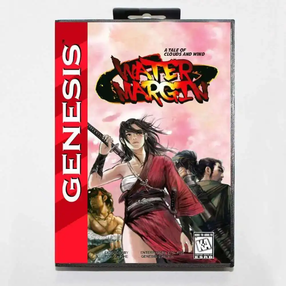 بطاقة ألعاب WATER MARGIN MD مع صندوق لوحدة تحكم Sega Megadrive Genesis 16 بت