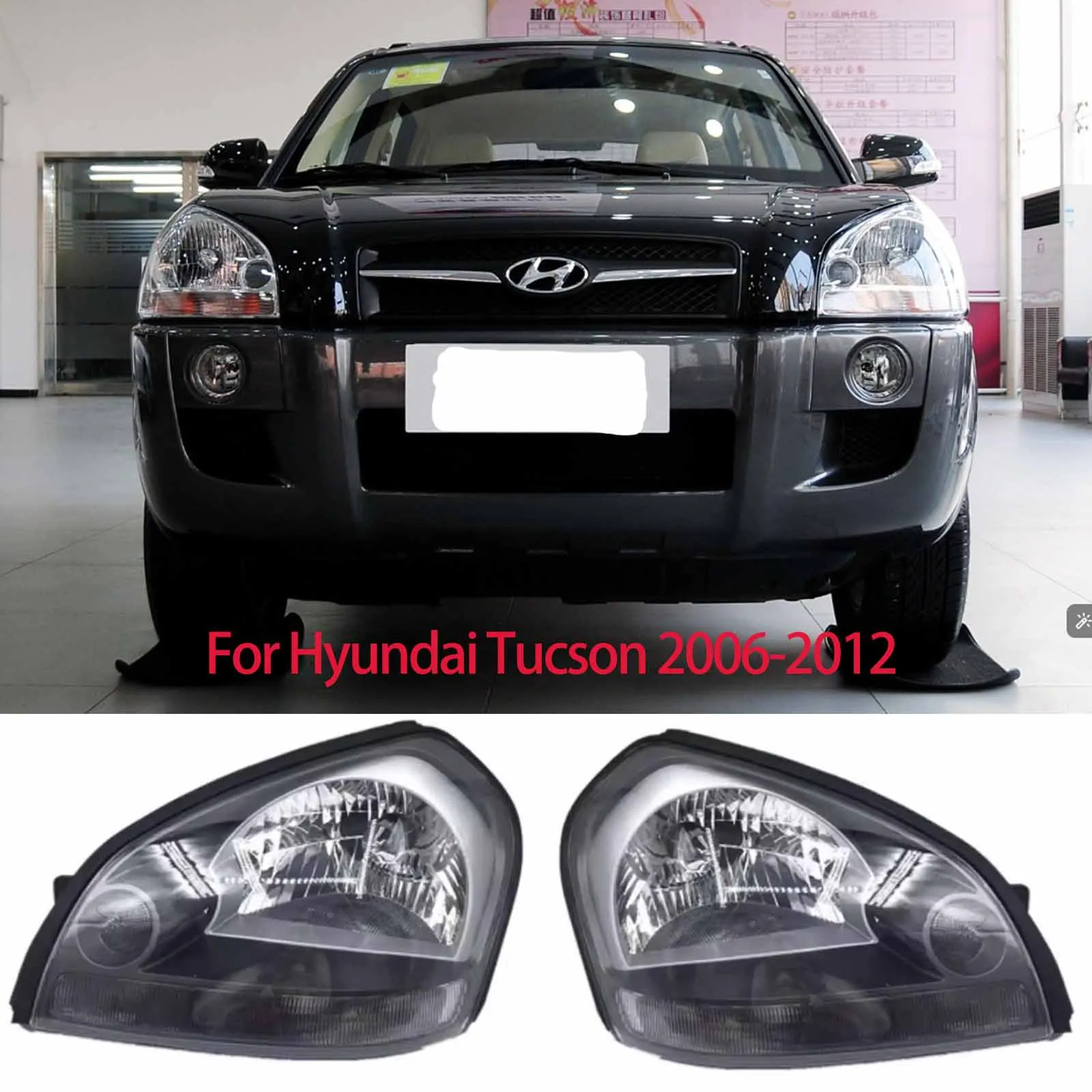 

Передний бампер, фара для Hyundai Tucson 2006, 2007, 2008, 2009, 2010, 2011, 2012, фара в сборе
