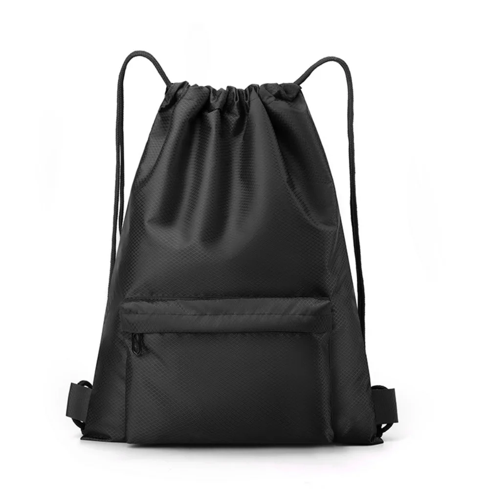 Solid Color Drawstring Gym Bag Large Capacity Quick Drying Sports Backpack Waterproof Lightweight Training Backpack Unisex