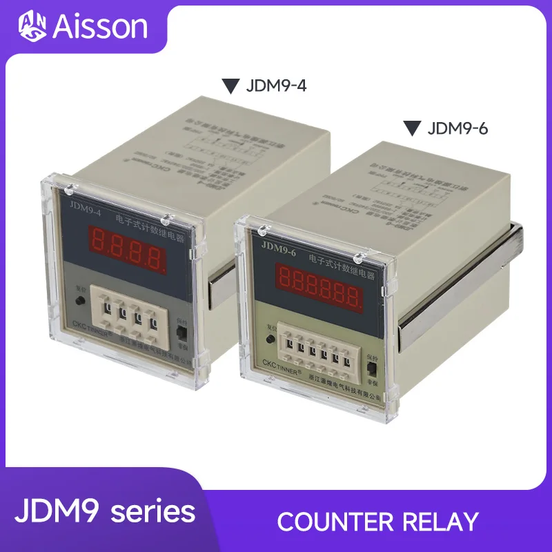 

JDM9-4 JDM9-6 4-digit 6-digit Digital Counter Relay Accumulation Power Outage Memory Reset PNP Sensor DC24V AC220V AC380V