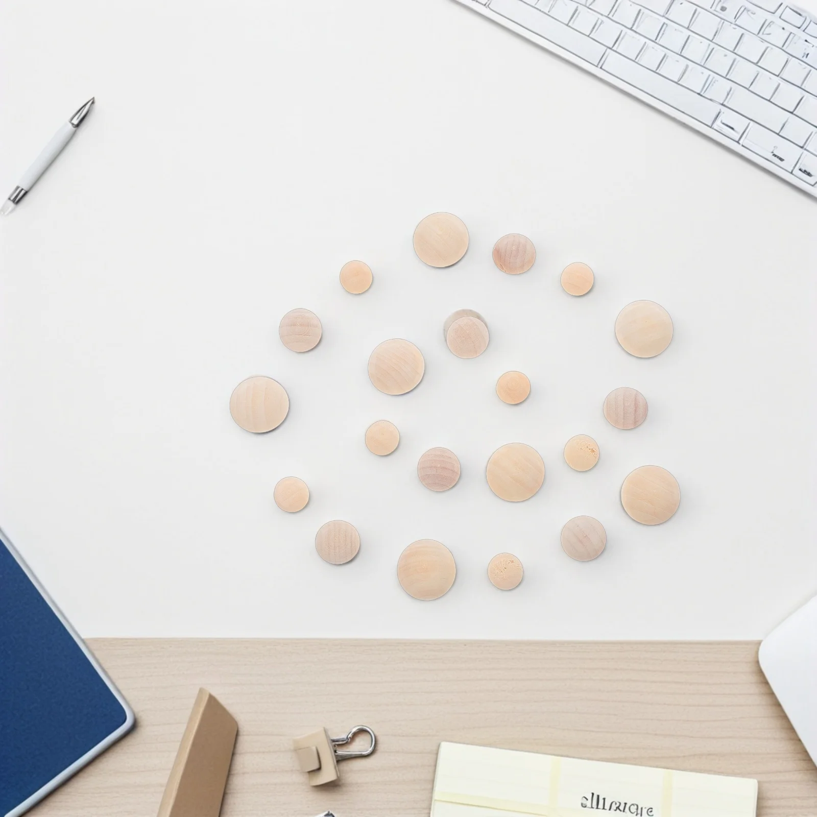 

300 Pcs Wooden Hemisphere Beads Natural Wood Craft DIY Paint Balls Kids Arts Educational Toys Small Decorative Split Unfinished