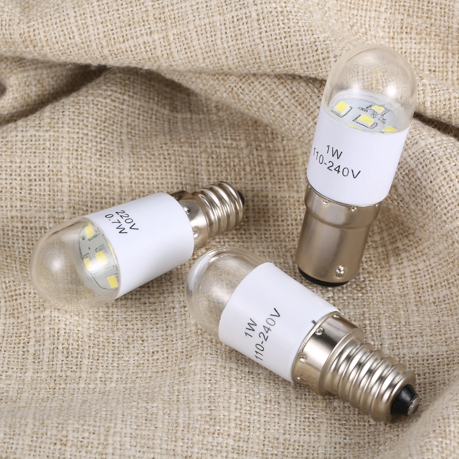 220V LED Universal Screw Sewing Machine LED Bulb Light Illuminate 1W 0.7W Sewing Lamp for Household Sewing Machine BA15D/E14/E12