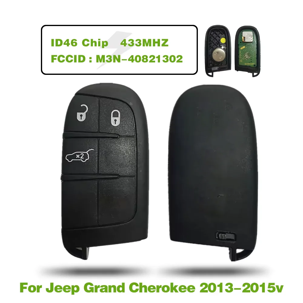 CN086001 Original FCCID: M3N-40821302 Smart Key For Jeep Grand Cherokee 2013-2015 ID46 Chip 433MHZ Keyless Remote 3 Button