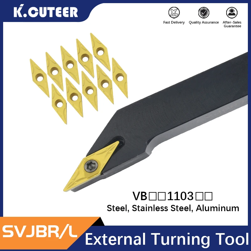 1pc lathe cutter External Turning Tool Holder SVJBR1212H11 SVJBR1616H11 SVJBL2020K11 SVJBR2525M11 carbide inserts VBMT CNC Tools