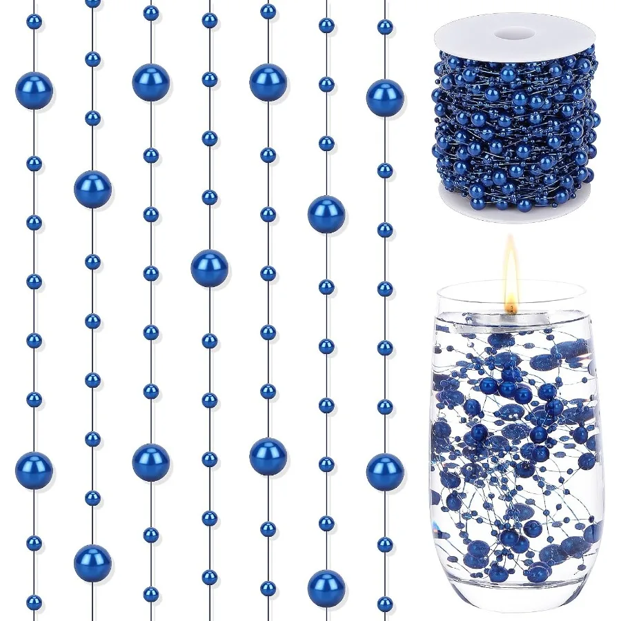 

98-футовая жемчужная леска, искусственный жемчуг, проволока из бисера для рукоделия, рулон пряди из искусственного жемчуга 3-8 мм для цветов, мы