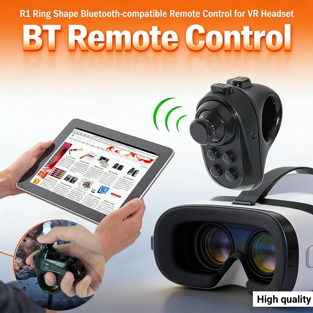 

Беспроводной Bluetooth 4.0 VR-геймпад R1 Ring Shape с LED-индикатором для iPhone и Android VR-гарнитур