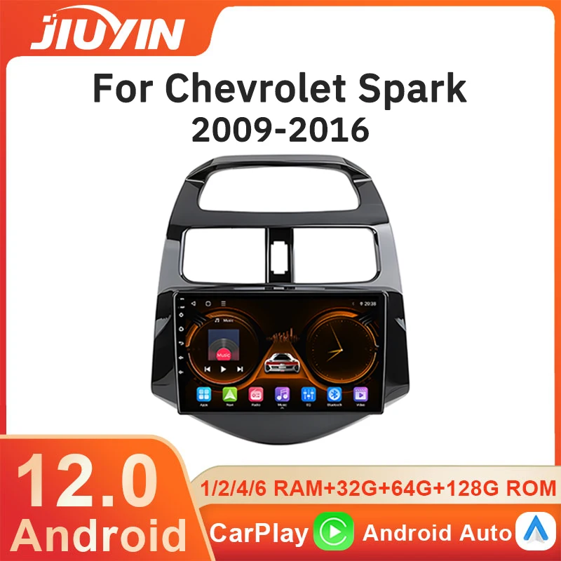 

JIUYIN Android 12 Multimedia Car Stereo Radio For Chevrolet Spark 2012 2015 2013 2017 Carplay ​Player 4G Autoradio