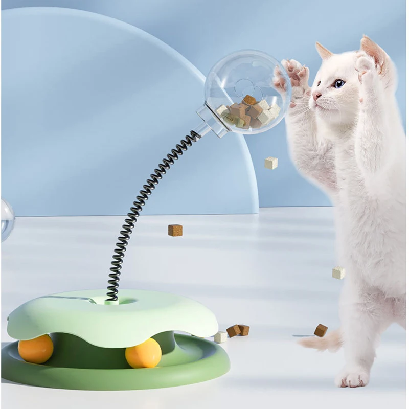 

Puzzle Food Leaking Ball Interactive Cat Toys Tumbler Swing Design Teasing Kitten Slow Food Feeder Juguetes Para Gatos