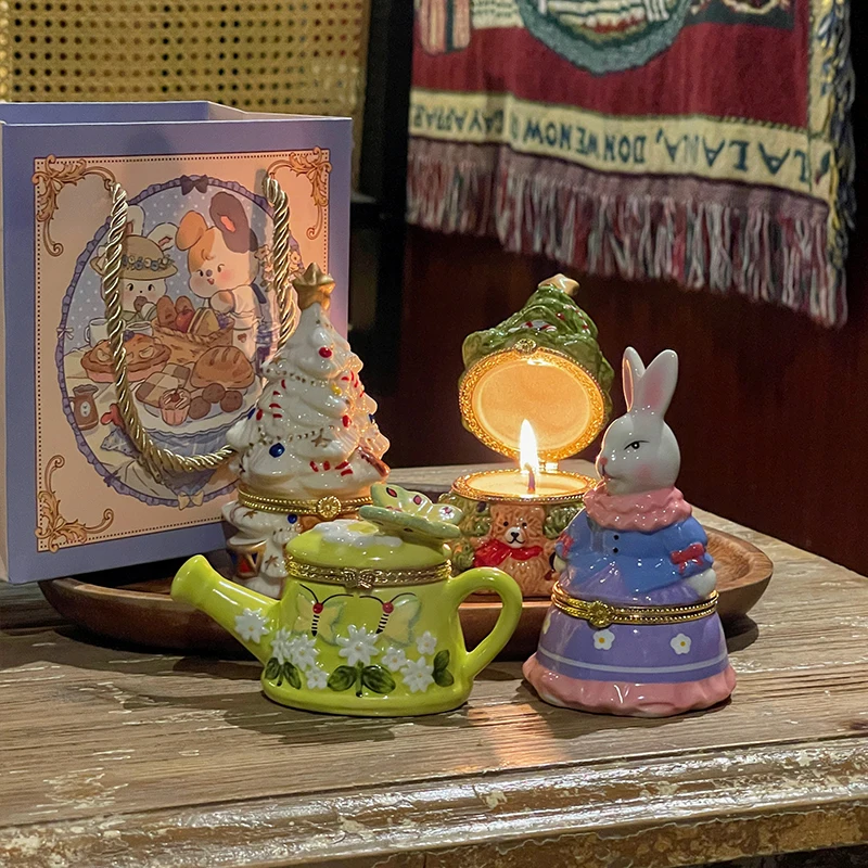 White Peach Oolong Aroma Scented Candle Gift Box Birthday Gift Souvenir Aromatherapy Candles Creative Beauty Crafts