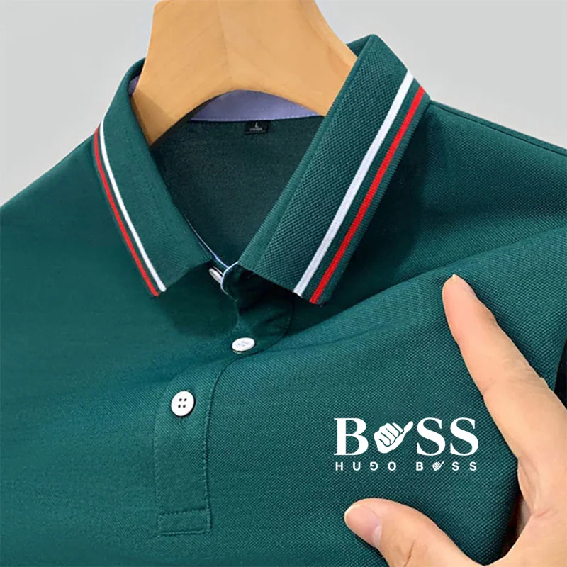 Men's casual short sleeved summer polo shirt, comfortable and breathable T-shirt, high quality, brand new