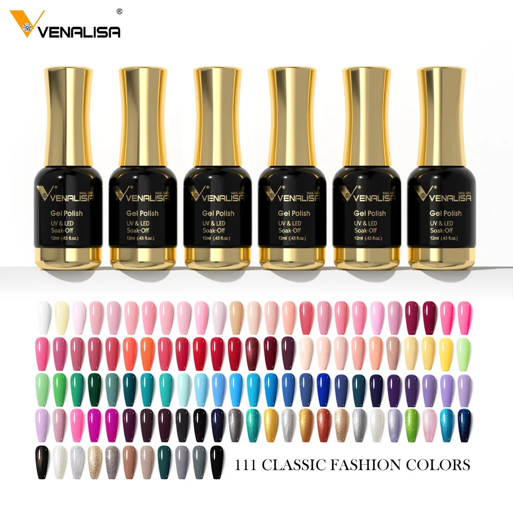 

VENALISA 12ml Nail Gel Polish Kit Gorgeous Glitter Color Fall Nails New Year Gift Gel Kit Soak off UV LED Nail Lacquer Set