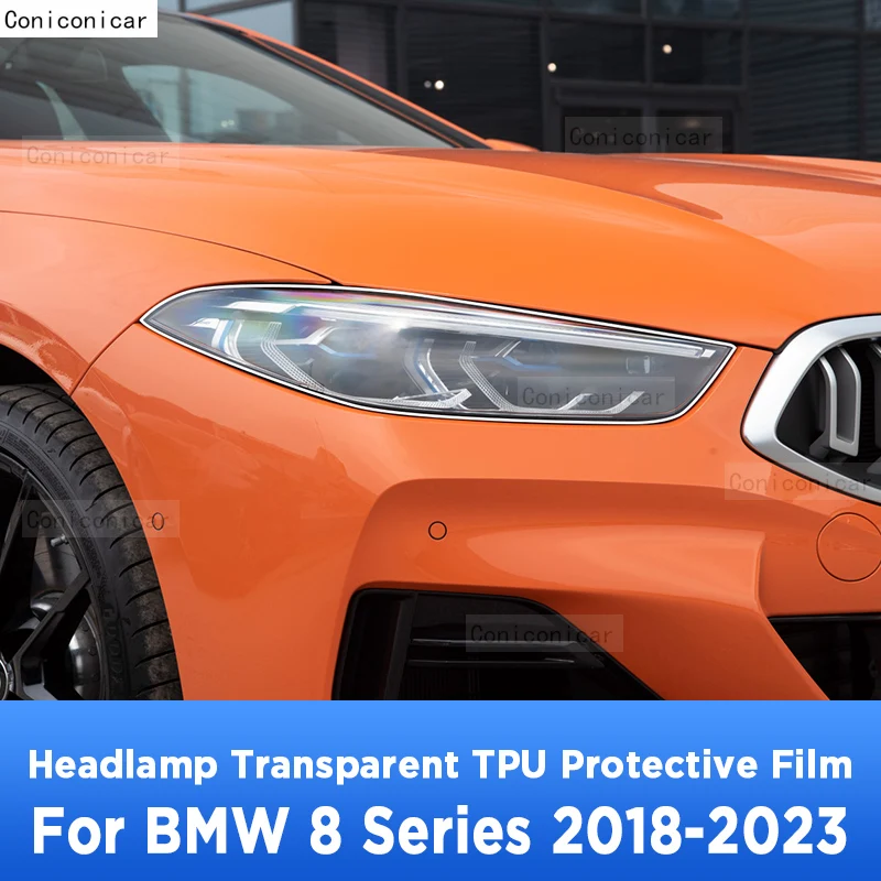 

For BMW 8 Series G14 G15 G16 2018-2023 Car Exterior Headlight Anti-scratch Front Lamp Transparent Protective Film Accessories
