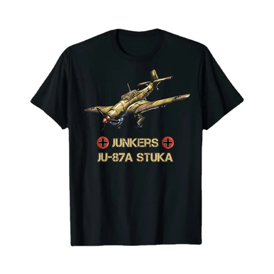 

German Fighter Bomber JU-87A T-Shirt Cotton O-Neck Short Sleeve Men's T Shirt New Size S-3XL