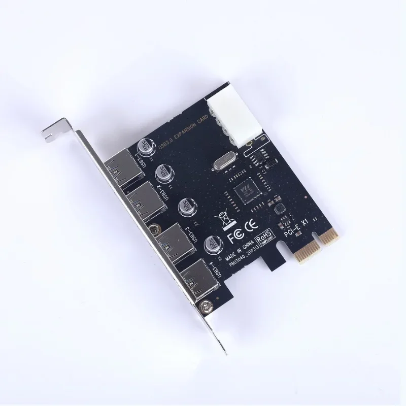 Tarjeta de expansión PCI-E de 4 puertos USB 3,0, adaptador HUB PCIe Express USB 3,0, controlador USB 3,0 de 4 puertos, USB 3 0, PCI e PCIe Express 1X