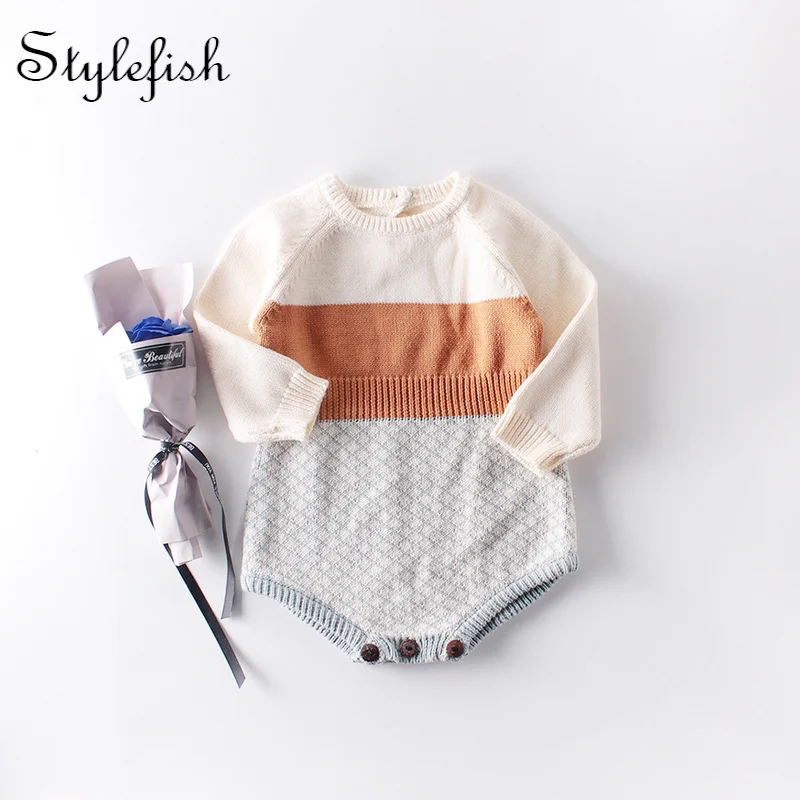 2022 clothes for babies bump color restoring ancient ways of knitting wool conjoined clothing bag used fart ah climb clothes