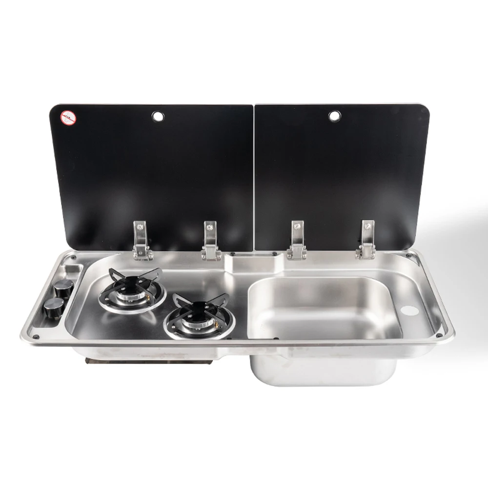 Stove Sink Rv 304 Stainless Steel Sink With Dual-Burner Gas Stove Rv Sink And Stove Rv Caravan Boat Yacht