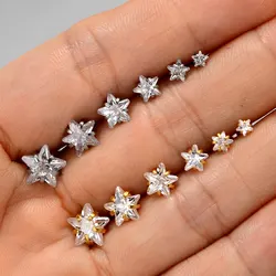 1PC Fashion Stainless Steel Mini Zircon Star Cartilage Piercing Stud Earring For Women Helix Tragus Earring Women's Body Jewelry