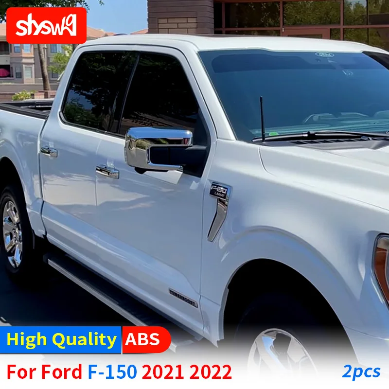 

For Ford Raptor 2022 F150 F-150 Crash Exterior Trim 1 Pair ABS Chrome Car Styling Rearview Mirror Cover Accessories