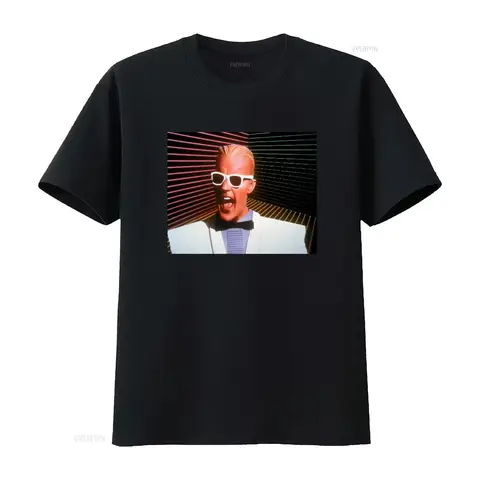 Max Headroom 80s Tv Show Retro Fan camiseta vintage lavado cómodo Unisex transpirable homme elegante ropa de calle estirada