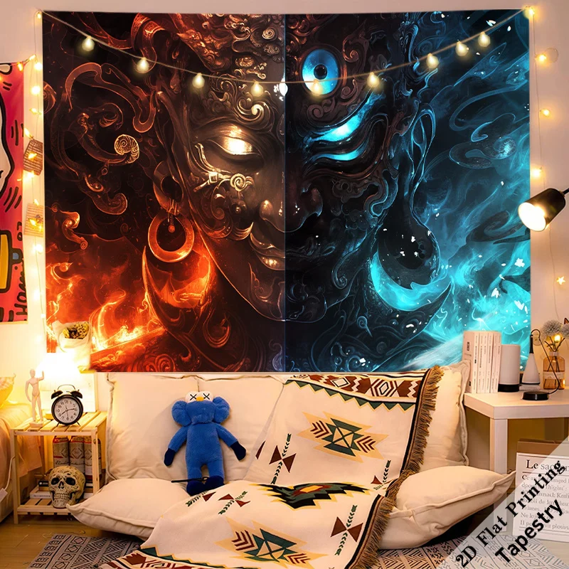 Dramatic Surreal Cosmic Tapestry Wall Hanging Bohemian Fantasy Artwork Room Decor Print Large Size Mystic Art Background Tapestr