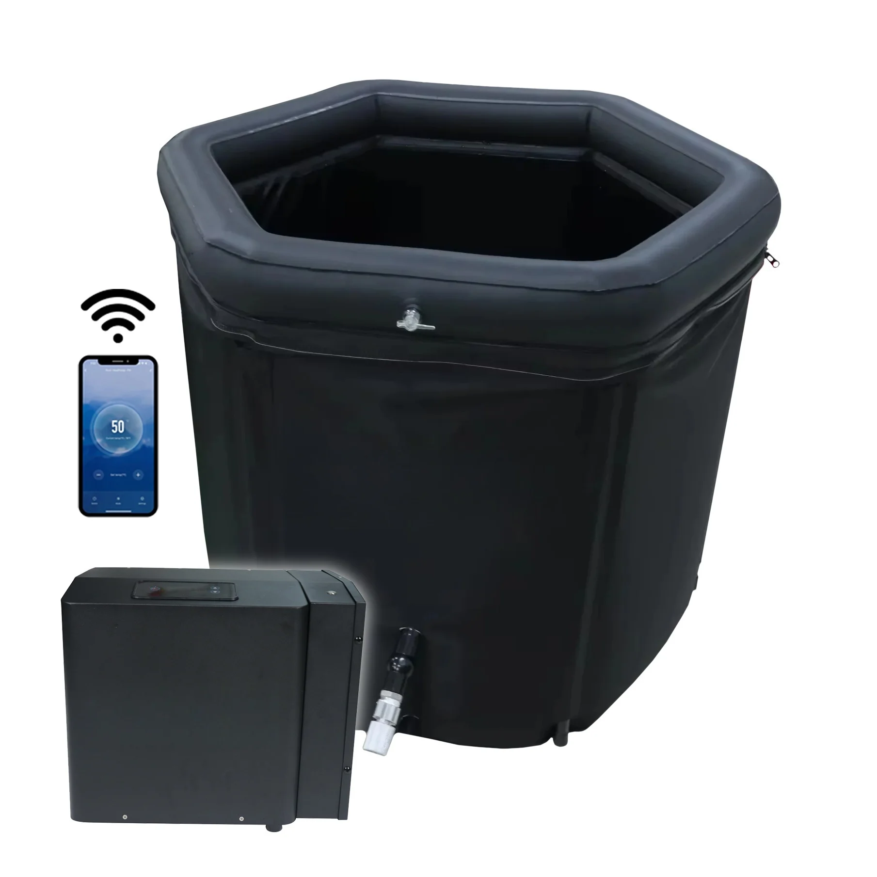 New Arrival Portable Inflatable Hexagonal Spa Tub Sturdy Cold Plunge Soaking Therapy Barrel Inflatable Ice Bath Soaking-for