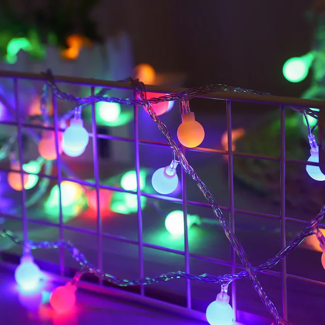12 m USB-/batteriebetriebene Kugel-LED-Lichterkette, Girlande, wasserdichte Außenlampe, Hochzeit, Garten, Lichterkette, Weihnachtsdekoration.