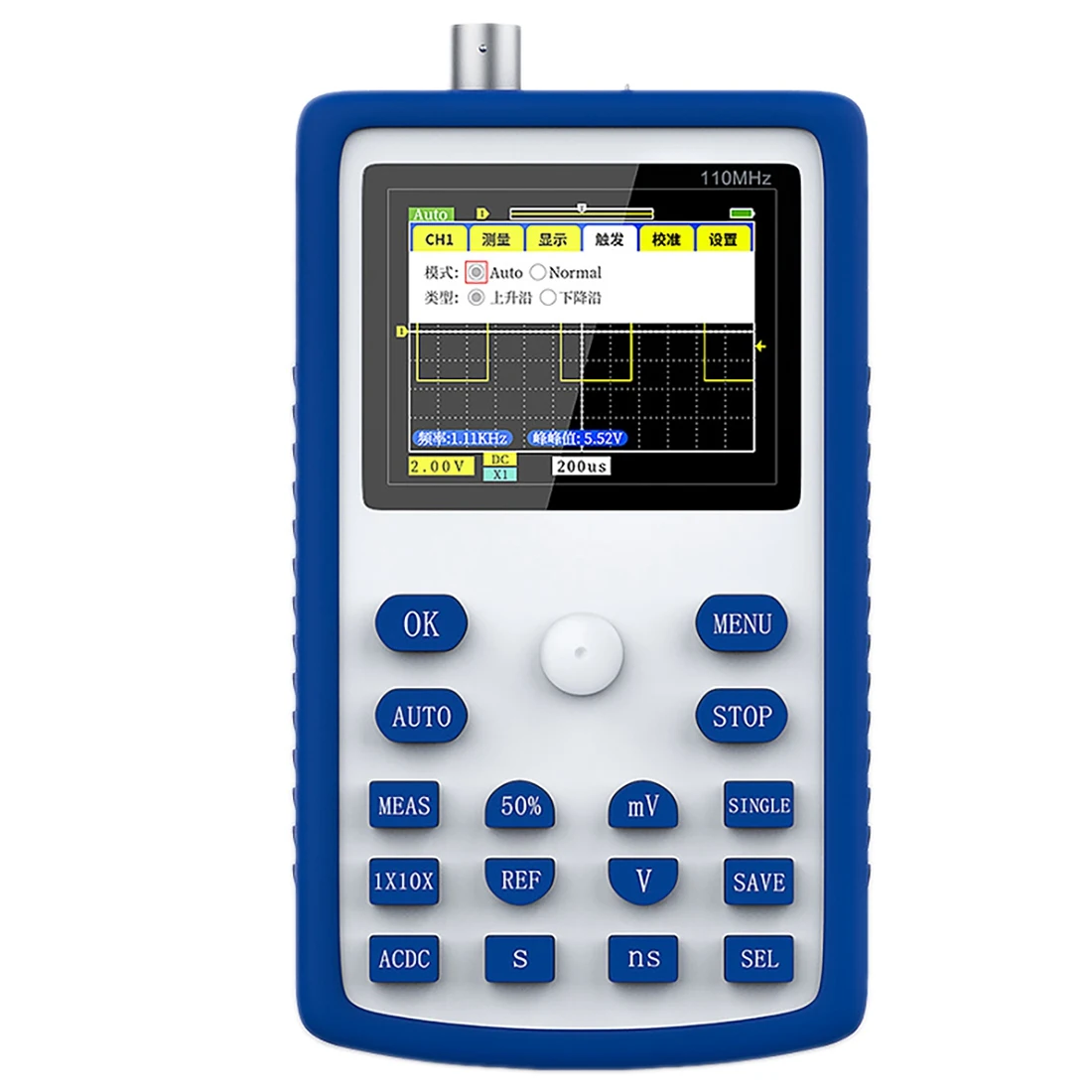 

1C15+ Digital Oscilloscope 500MS/S Sampling Rate 110MHz Bandwidth Handheld Frequency Converter for Auto Repair EU Plug