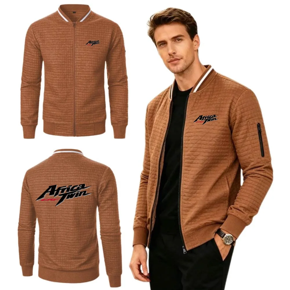 Mens Jacket Africa Twin Crf Motorcycle Youth Sweatshirts Baseball Collar Jersey Outdoor Cycling Cardigan Outwear Waffle Coats