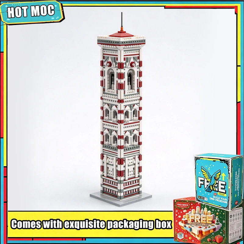 2599 PCS Italian Renaissance Bell Tower Model Building Blocks Bricks Florence Cathedral Architecture DIY Assembly Toy Kit Gift