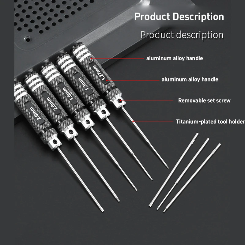 0.9/1.27/ 1.3/ 1.5/ 2.0/ 2.5/ 3.0mm White Steel Hex Screwdriver Tool Kit for RC Helicopter Airplane Car Drone Aircraft Model Rep