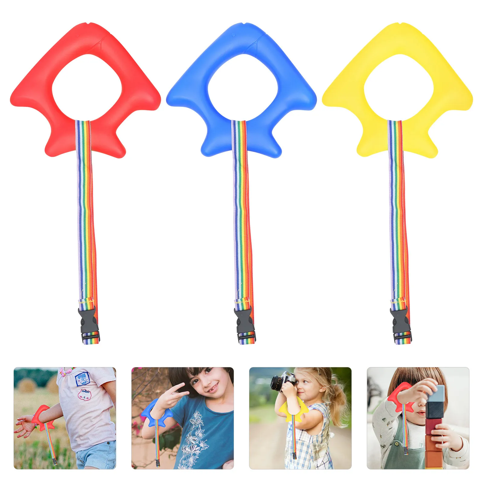 

Набор из 3-х детских страховочных поводков для дошкольников с круглыми ручками, эластичный, защита от потери, для прогулок на улице, для детского сада