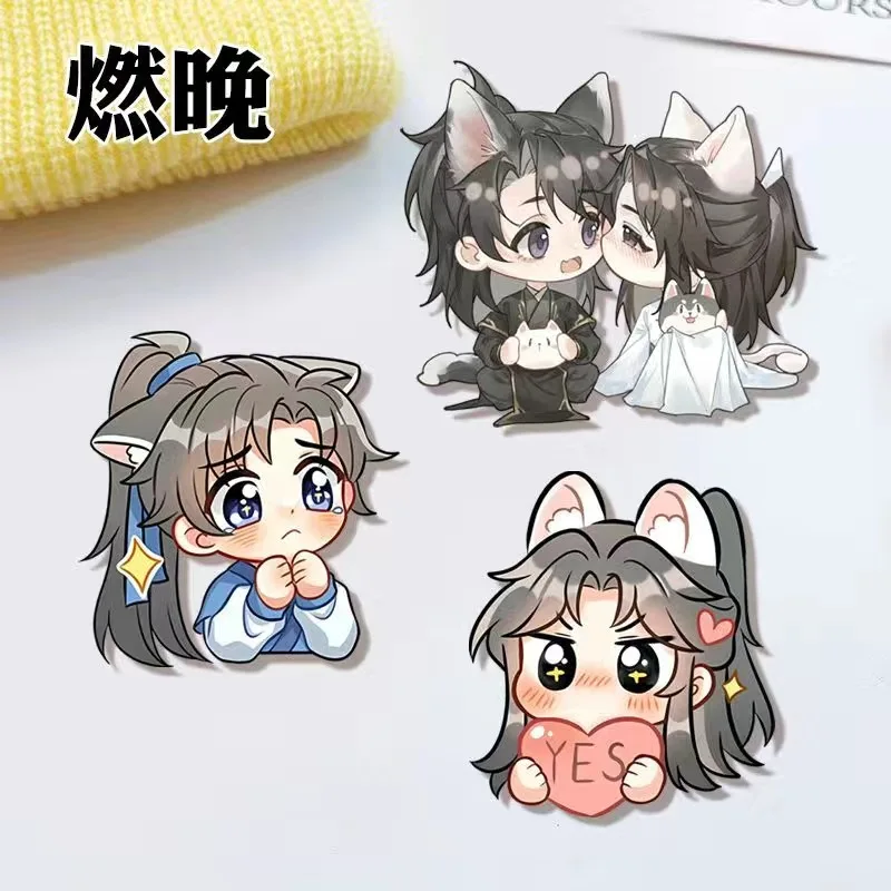 The Husky And His White Cat Shizun Cute Anime Badge Chu Wanning Mo Ran Cosplay Acrylic Brooch Lapel Pins Men Women Jewelry